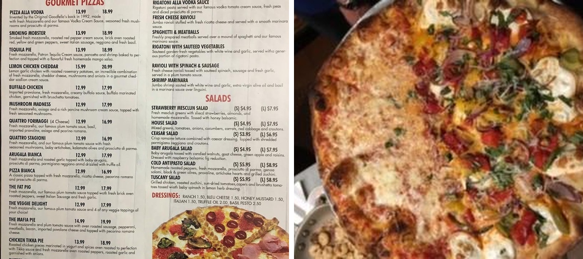 Hip Hop Pizza Shop Menu